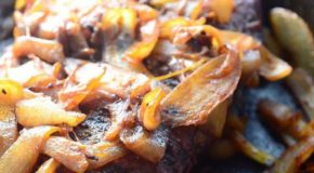 Grilled Steak with Sriracha Caramelized Onions Recipe