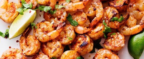 Grilled Spicy Shrimp with Creamy Avocado Sauce Recipe