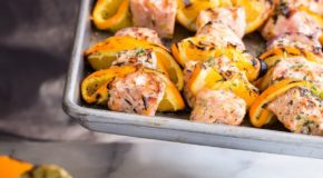 Grilled Salmon Kebabs in an Orange and Herb Marinade Recipe