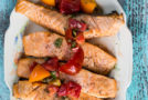Grilled Salmon with Tomato Caper Vinaigrette Recipe