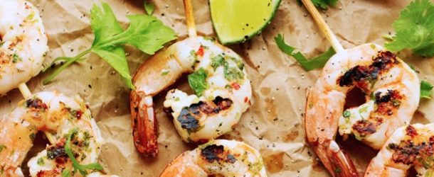 Grilled Cilantro Lime Shrimp Skewers Recipe