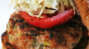 Spicy Grilled Turkey Burger with Coleslaw Recipe