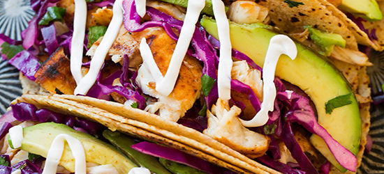 Grilled Fish Tacos with Lime Cabbage Slaw Recipe